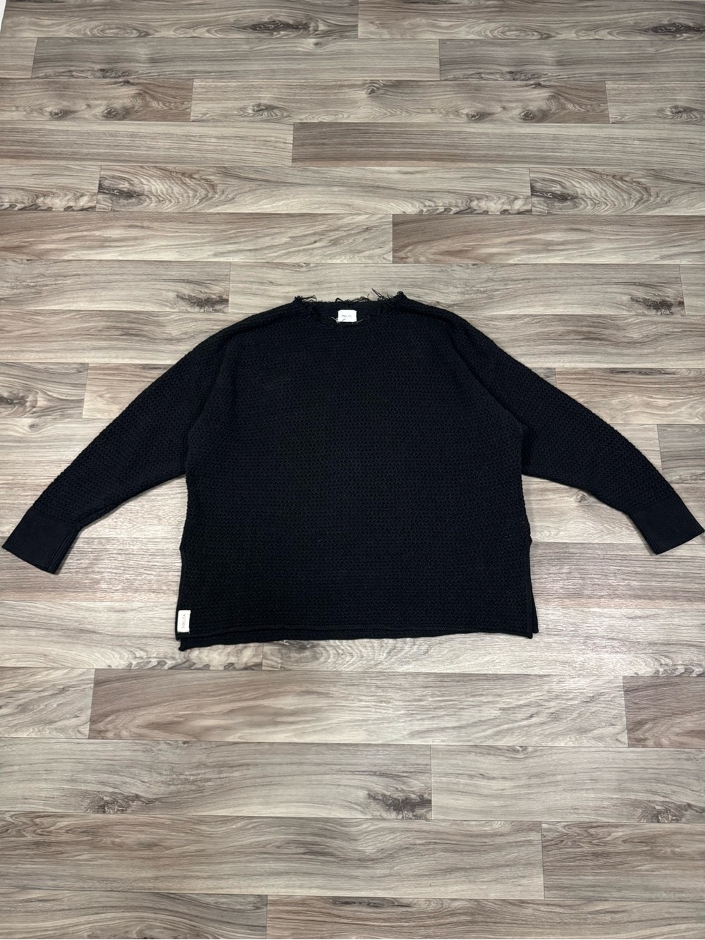 Mikuta The Dark Long Knitted Sweater With Distressed Hem 100% Cotton Small